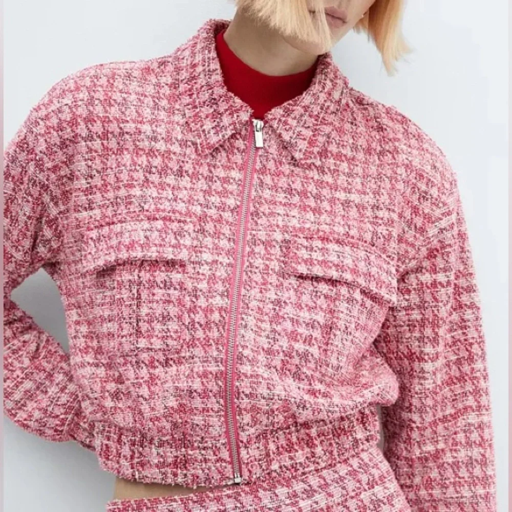NWT MANGO HOUNDSTOOTH TWEED SKIRT & JACKET SET - SIZE S - Picture 10 of 16